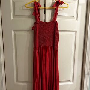 Orange maxi dress cotton